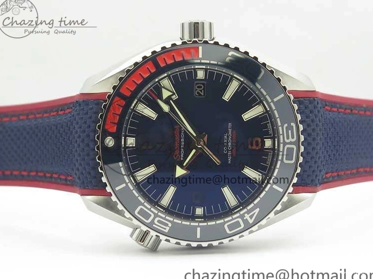 0125 Planet Ocean “Pyeongchang 2018” 43.5mm SS OMF 1:1 Best Edition Blue Dial On Nylon Strap A Soft 8082